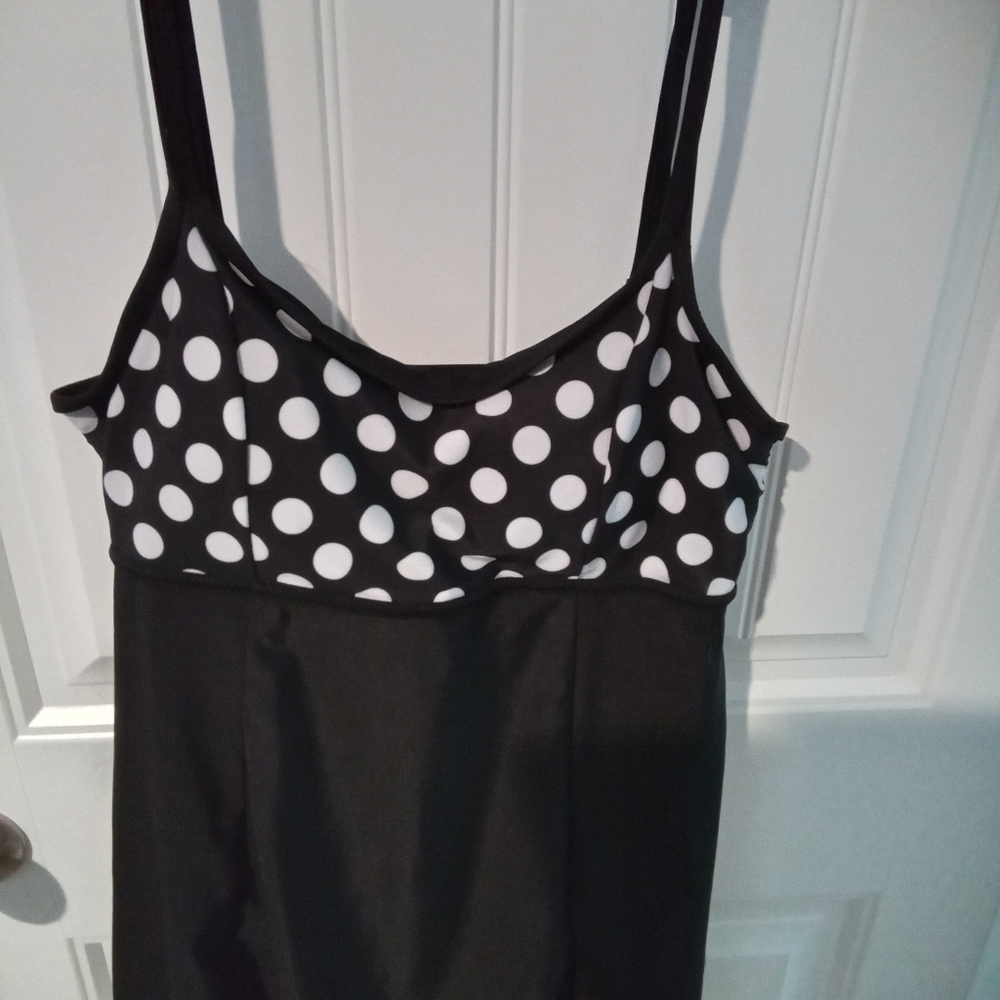 Danify Polka Dot Black and White Women's Swim Dress